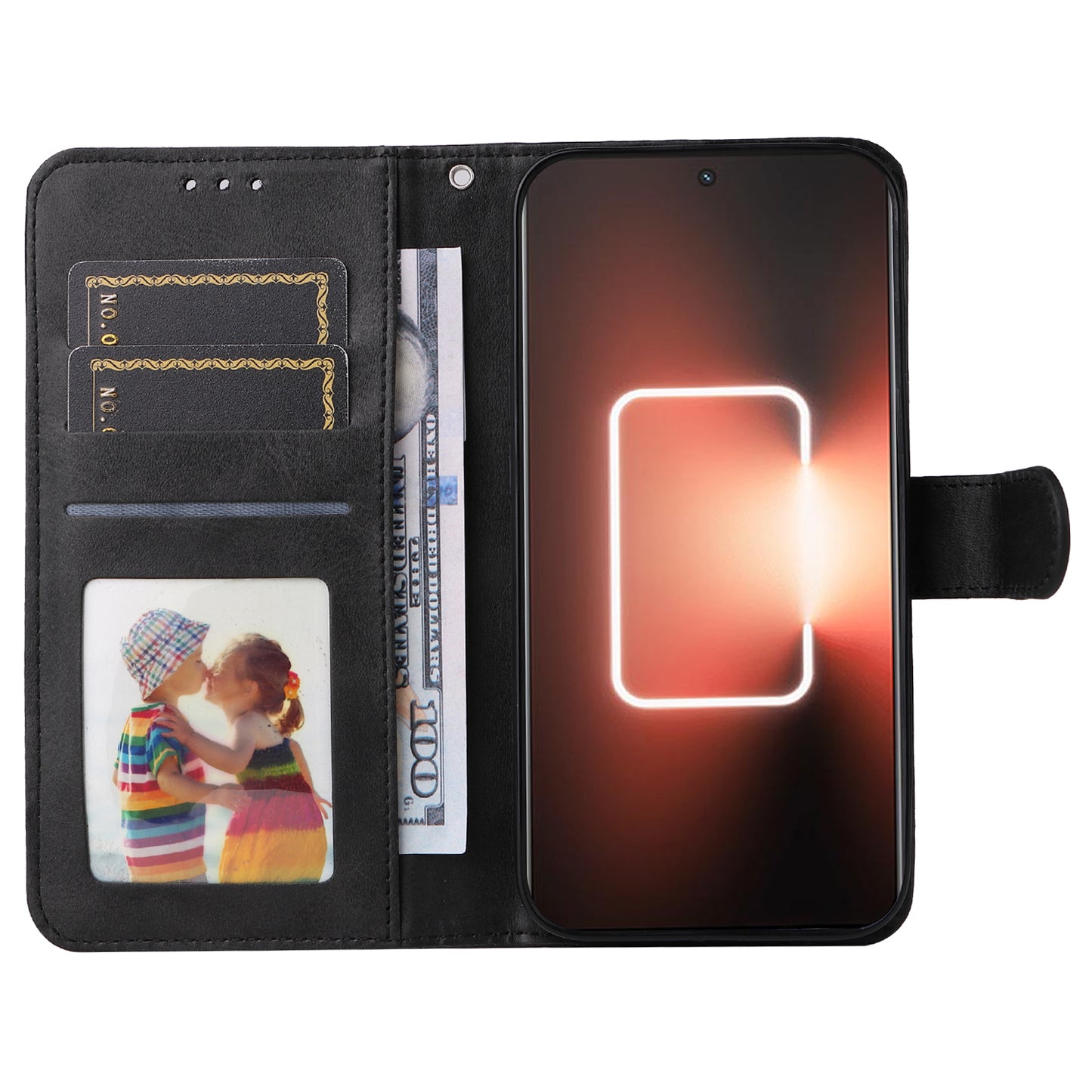 Cell Phone Cover for Realme GT Neo 5 5G / GT3 5G Calf Texture Leather Wallet Stand Case with Strap