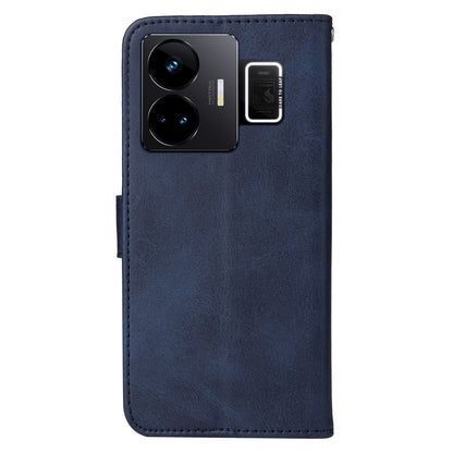 Cell Phone Cover for Realme GT Neo 5 5G / GT3 5G Calf Texture Leather Wallet Stand Case with Strap