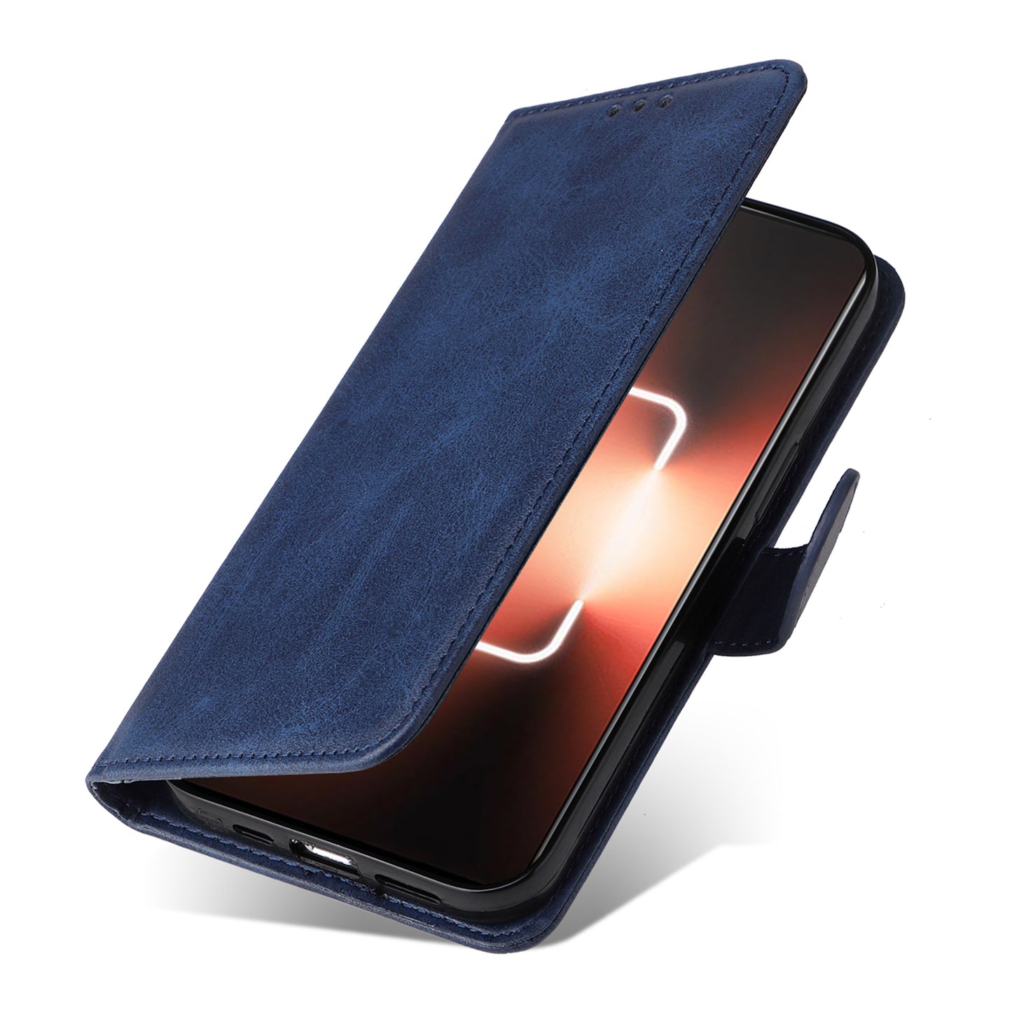 Cell Phone Cover for Realme GT Neo 5 5G / GT3 5G Calf Texture Leather Wallet Stand Case with Strap