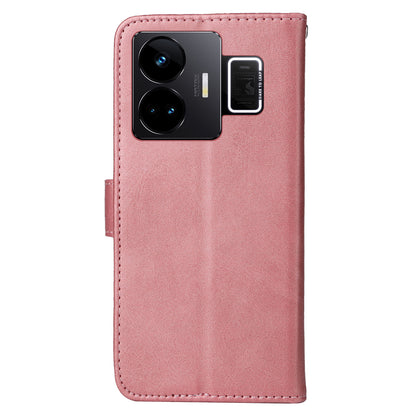Cell Phone Cover for Realme GT Neo 5 5G / GT3 5G Calf Texture Leather Wallet Stand Case with Strap