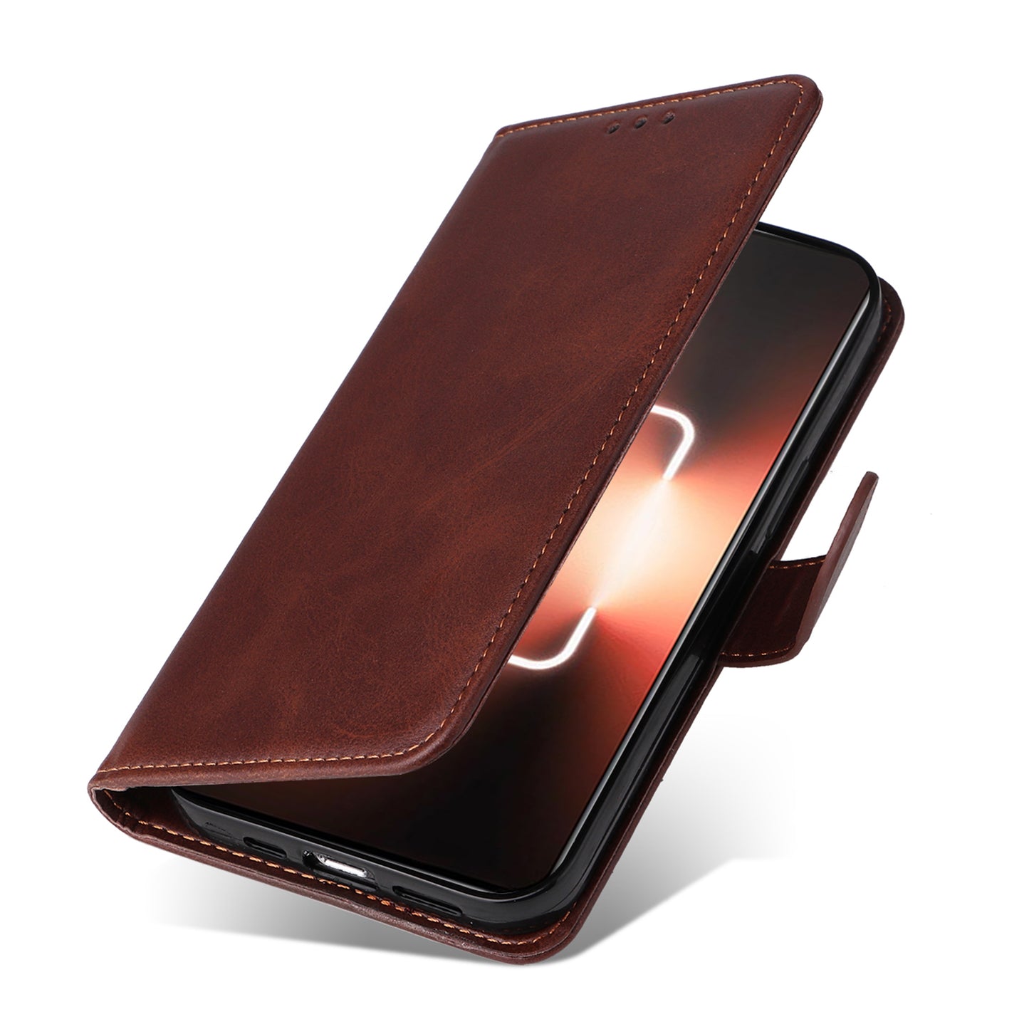 Cell Phone Cover for Realme GT Neo 5 5G / GT3 5G Calf Texture Leather Wallet Stand Case with Strap