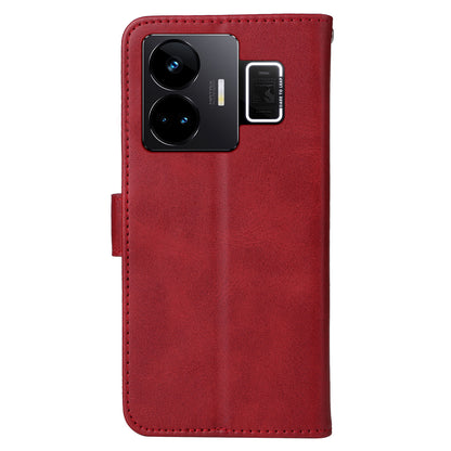Cell Phone Cover for Realme GT Neo 5 5G / GT3 5G Calf Texture Leather Wallet Stand Case with Strap