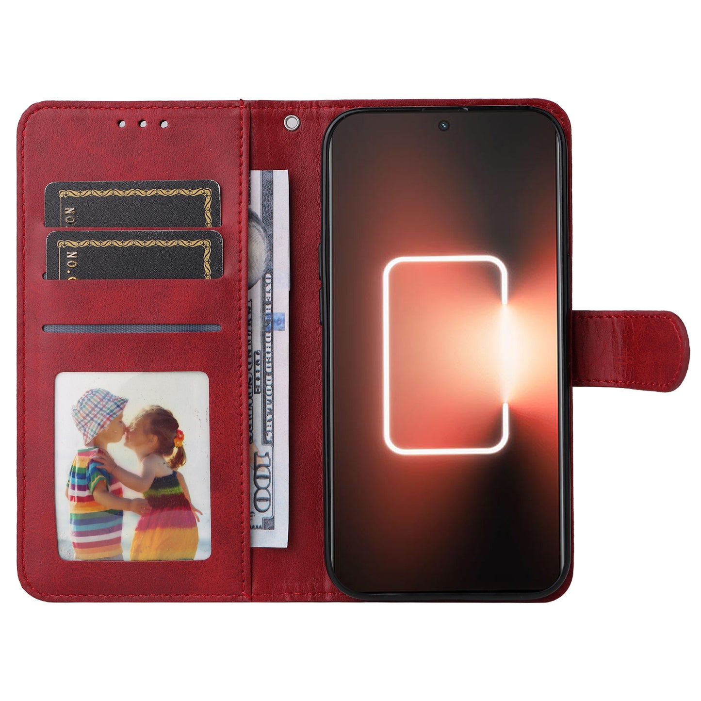 Cell Phone Cover for Realme GT Neo 5 5G / GT3 5G Calf Texture Leather Wallet Stand Case with Strap