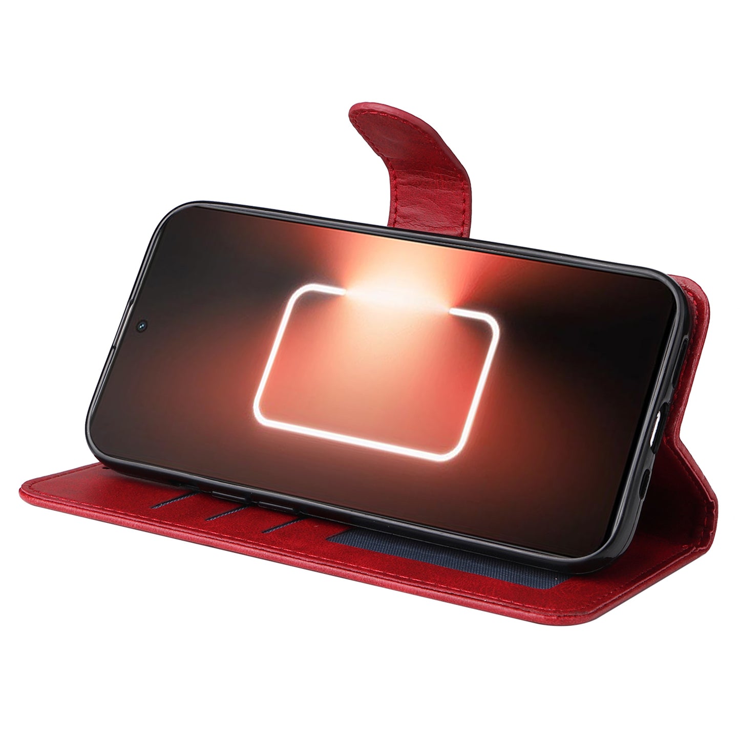 Cell Phone Cover for Realme GT Neo 5 5G / GT3 5G Calf Texture Leather Wallet Stand Case with Strap