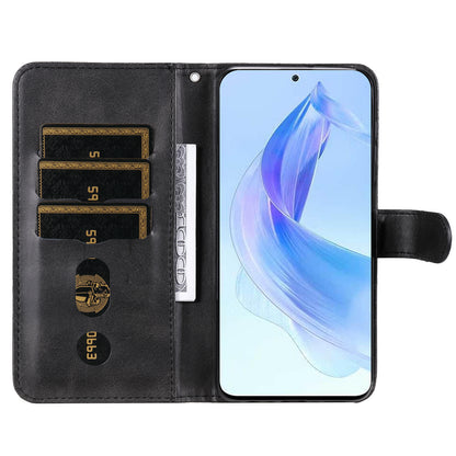 For Honor X50i 5G / 90 Lite 5G Zipper Pocket Phone Case Stand Shell Calf Texture Dustproof Wallet Smartphone Cover