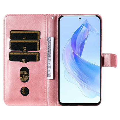For Honor X50i 5G / 90 Lite 5G Zipper Pocket Phone Case Stand Shell Calf Texture Dustproof Wallet Smartphone Cover