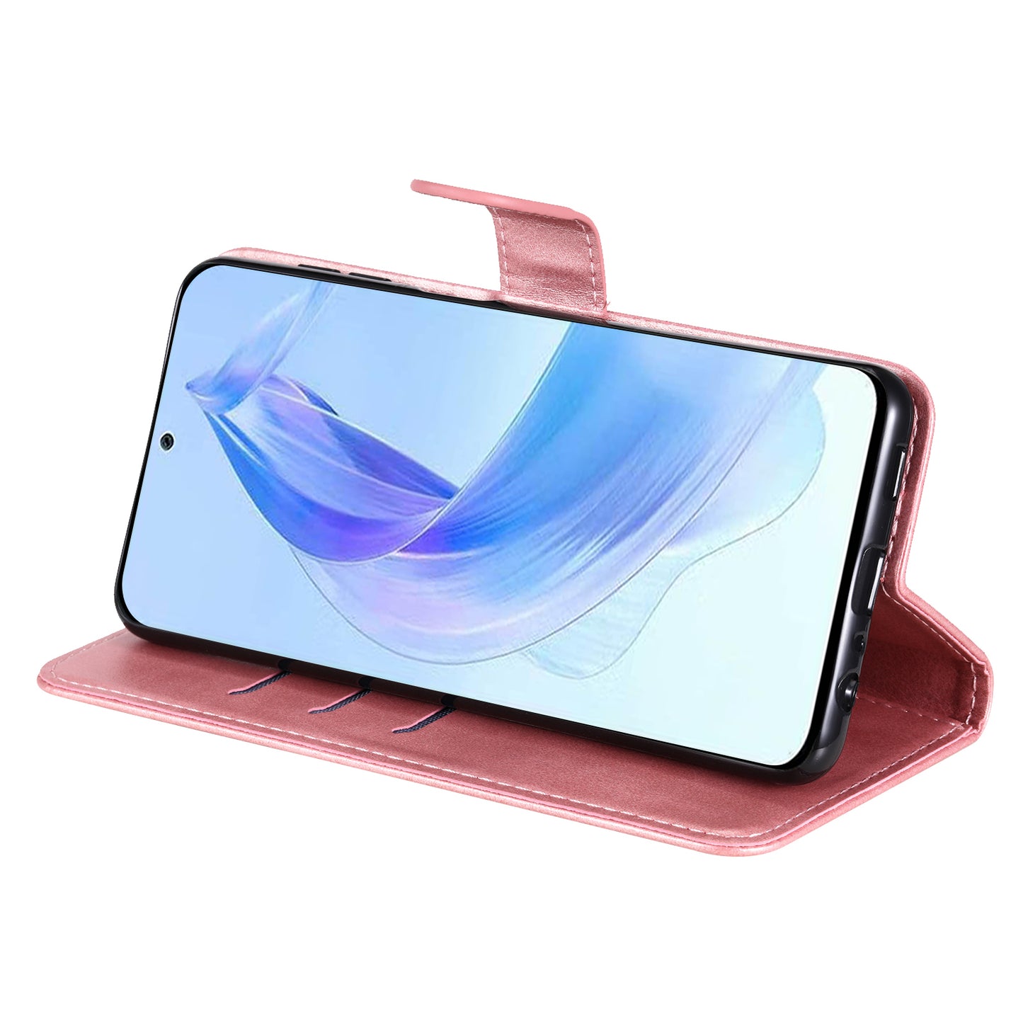 For Honor X50i 5G / 90 Lite 5G Zipper Pocket Phone Case Stand Shell Calf Texture Dustproof Wallet Smartphone Cover