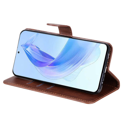For Honor X50i 5G / 90 Lite 5G Zipper Pocket Phone Case Stand Shell Calf Texture Dustproof Wallet Smartphone Cover