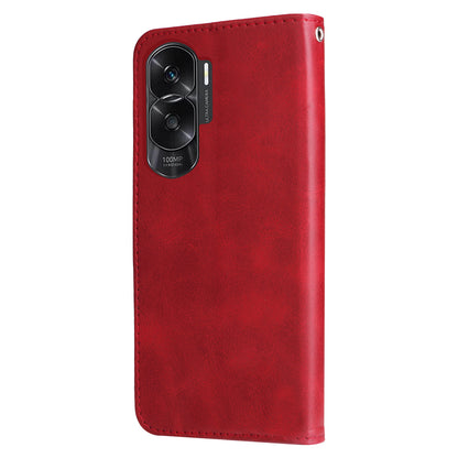 For Honor X50i 5G / 90 Lite 5G Zipper Pocket Phone Case Stand Shell Calf Texture Dustproof Wallet Smartphone Cover