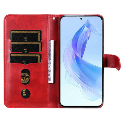 For Honor X50i 5G / 90 Lite 5G Zipper Pocket Phone Case Stand Shell Calf Texture Dustproof Wallet Smartphone Cover