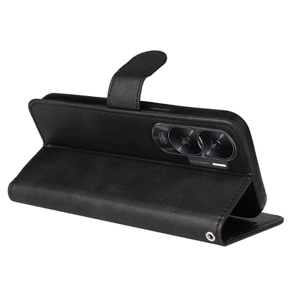 Cell Phone Cover for Honor X50i 5G / 90 Lite 5G Calf Texture Anti-scratch PU Leather Wallet Stand Case with Strap