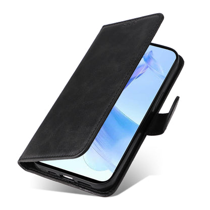 Cell Phone Cover for Honor X50i 5G / 90 Lite 5G Calf Texture Anti-scratch PU Leather Wallet Stand Case with Strap