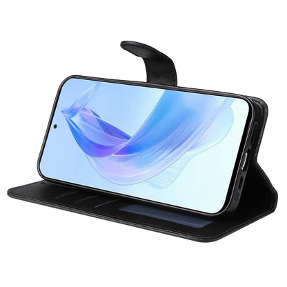 Cell Phone Cover for Honor X50i 5G / 90 Lite 5G Calf Texture Anti-scratch PU Leather Wallet Stand Case with Strap
