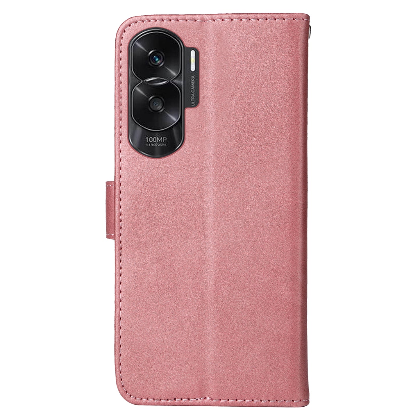 Cell Phone Cover for Honor X50i 5G / 90 Lite 5G Calf Texture Anti-scratch PU Leather Wallet Stand Case with Strap