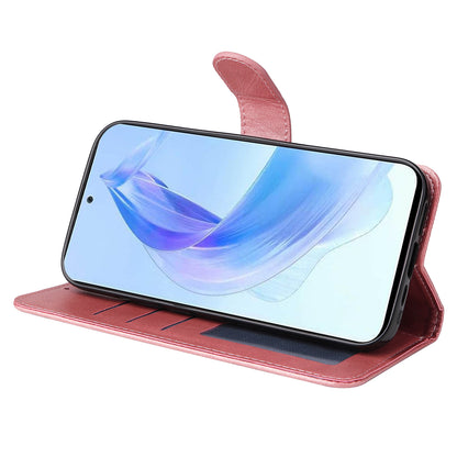 Cell Phone Cover for Honor X50i 5G / 90 Lite 5G Calf Texture Anti-scratch PU Leather Wallet Stand Case with Strap