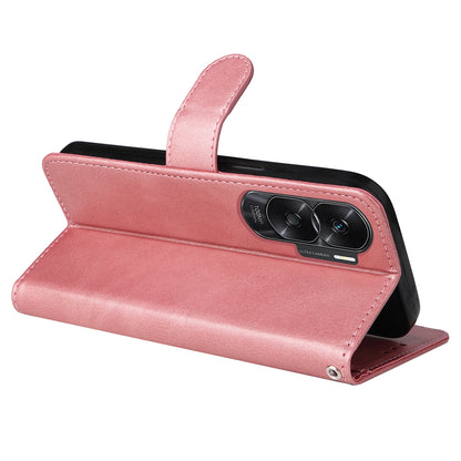 Cell Phone Cover for Honor X50i 5G / 90 Lite 5G Calf Texture Anti-scratch PU Leather Wallet Stand Case with Strap