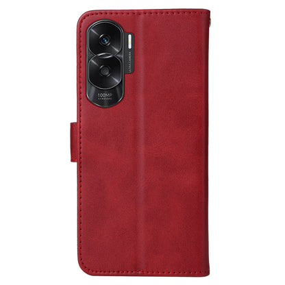 Cell Phone Cover for Honor X50i 5G / 90 Lite 5G Calf Texture Anti-scratch PU Leather Wallet Stand Case with Strap