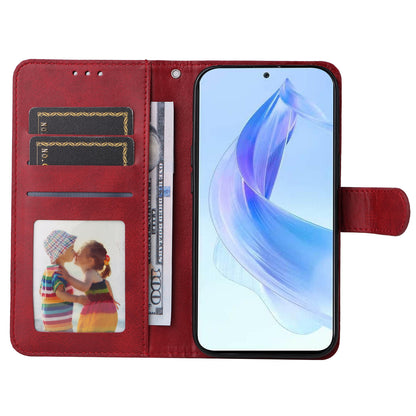 Cell Phone Cover for Honor X50i 5G / 90 Lite 5G Calf Texture Anti-scratch PU Leather Wallet Stand Case with Strap