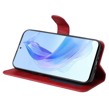 Cell Phone Cover for Honor X50i 5G / 90 Lite 5G Calf Texture Anti-scratch PU Leather Wallet Stand Case with Strap