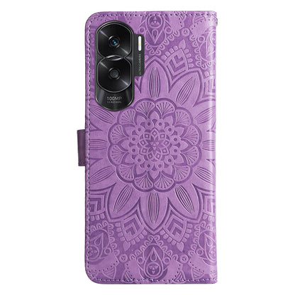 For Honor X50i 5G / 90 Lite 5G Anti-Scratch Wallet Case Sunflower Imprinted Phone Flip Stand PU Leather Cover