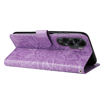 For Honor X50i 5G / 90 Lite 5G Anti-Scratch Wallet Case Sunflower Imprinted Phone Flip Stand PU Leather Cover