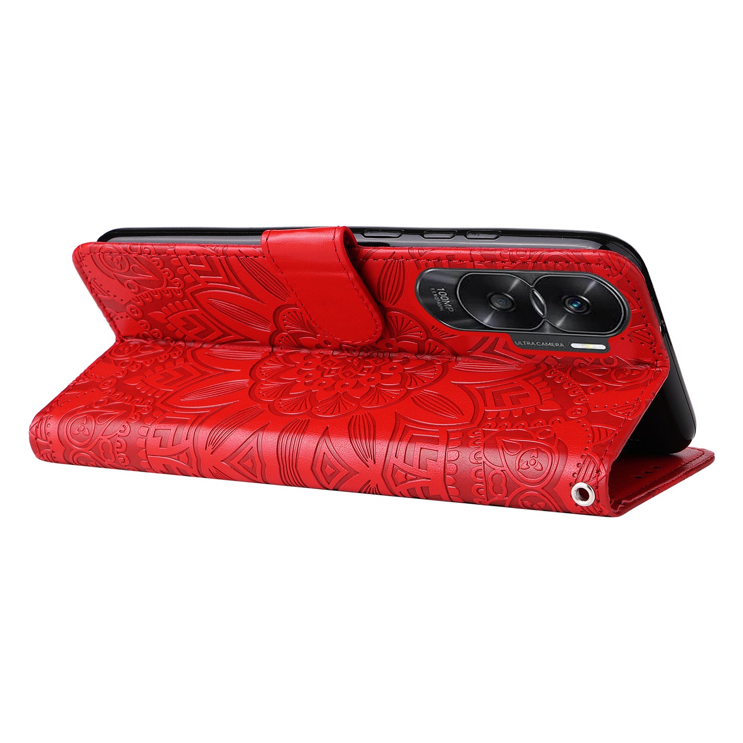 For Honor X50i 5G / 90 Lite 5G Anti-Scratch Wallet Case Sunflower Imprinted Phone Flip Stand PU Leather Cover