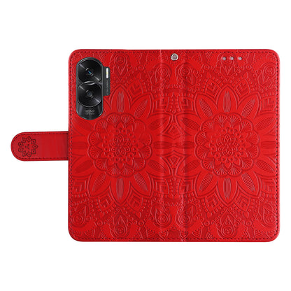 For Honor X50i 5G / 90 Lite 5G Anti-Scratch Wallet Case Sunflower Imprinted Phone Flip Stand PU Leather Cover