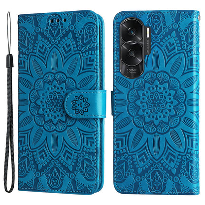 For Honor X50i 5G / 90 Lite 5G Anti-Scratch Wallet Case Sunflower Imprinted Phone Flip Stand PU Leather Cover