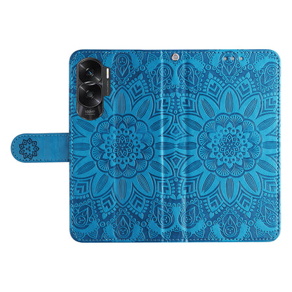 For Honor X50i 5G / 90 Lite 5G Anti-Scratch Wallet Case Sunflower Imprinted Phone Flip Stand PU Leather Cover