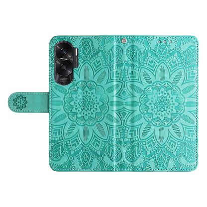 For Honor X50i 5G / 90 Lite 5G Anti-Scratch Wallet Case Sunflower Imprinted Phone Flip Stand PU Leather Cover