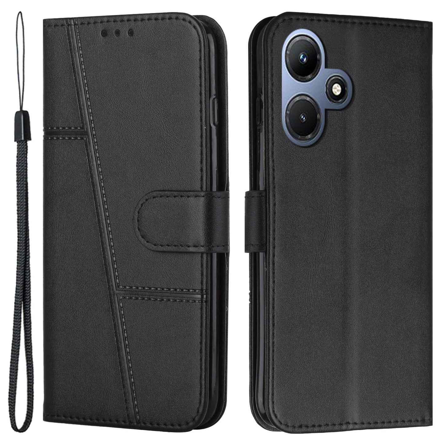 For Infinix Hot 30i Wallet Stand Phone Case Shockproof PU Leather Cell Phone Cover
