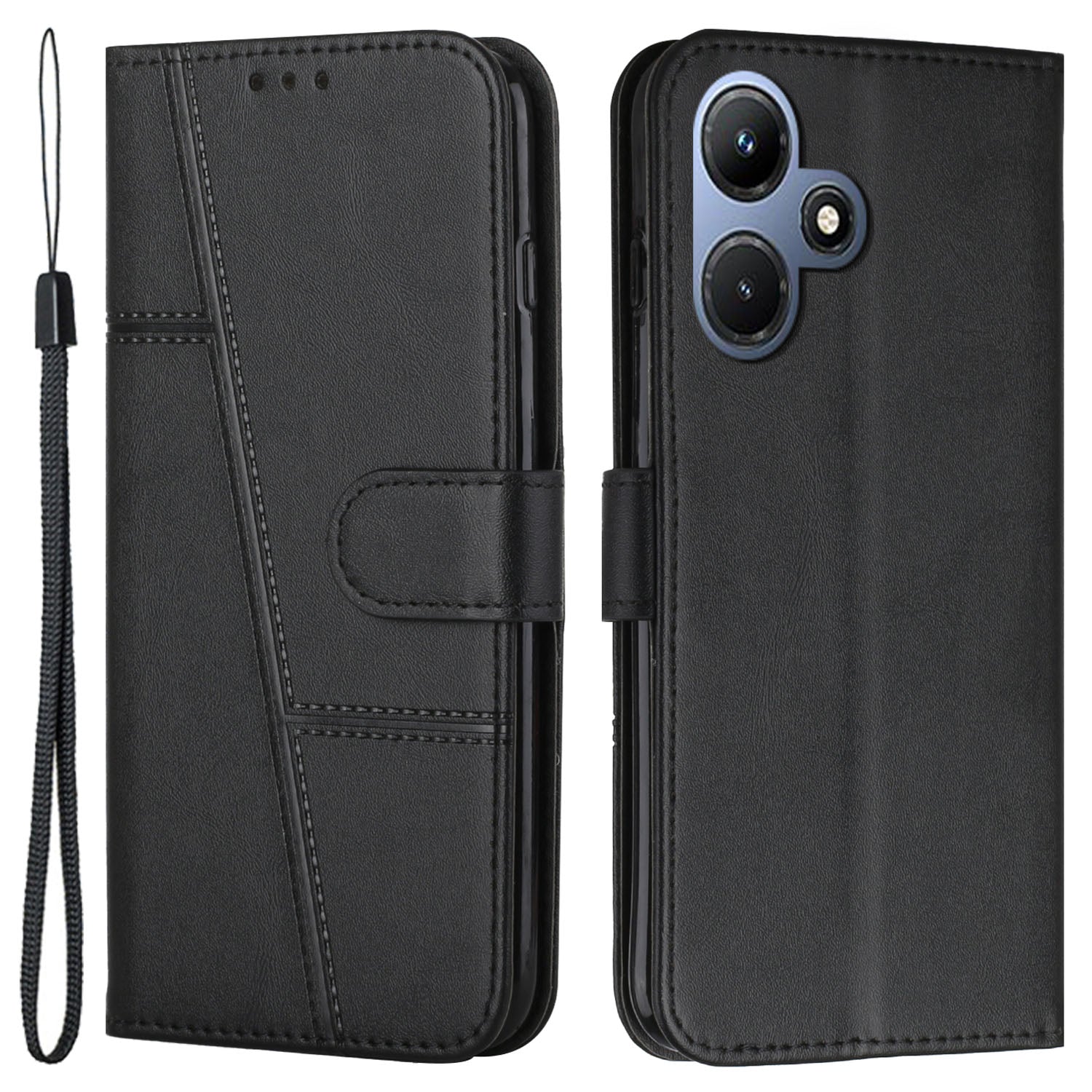 For Infinix Hot 30i Wallet Stand Phone Case Shockproof PU Leather Cell Phone Cover