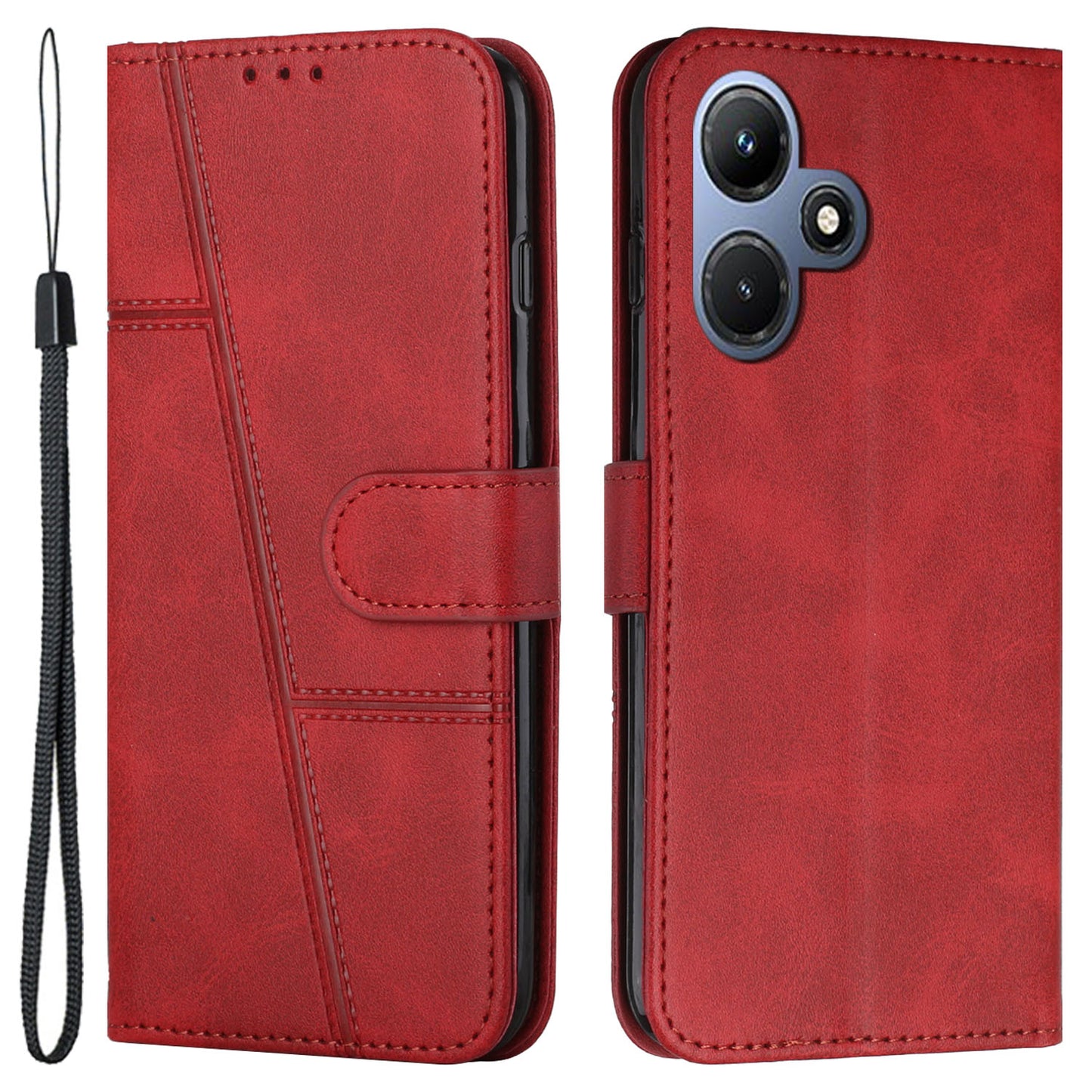 For Infinix Hot 30i Wallet Stand Phone Case Shockproof PU Leather Cell Phone Cover