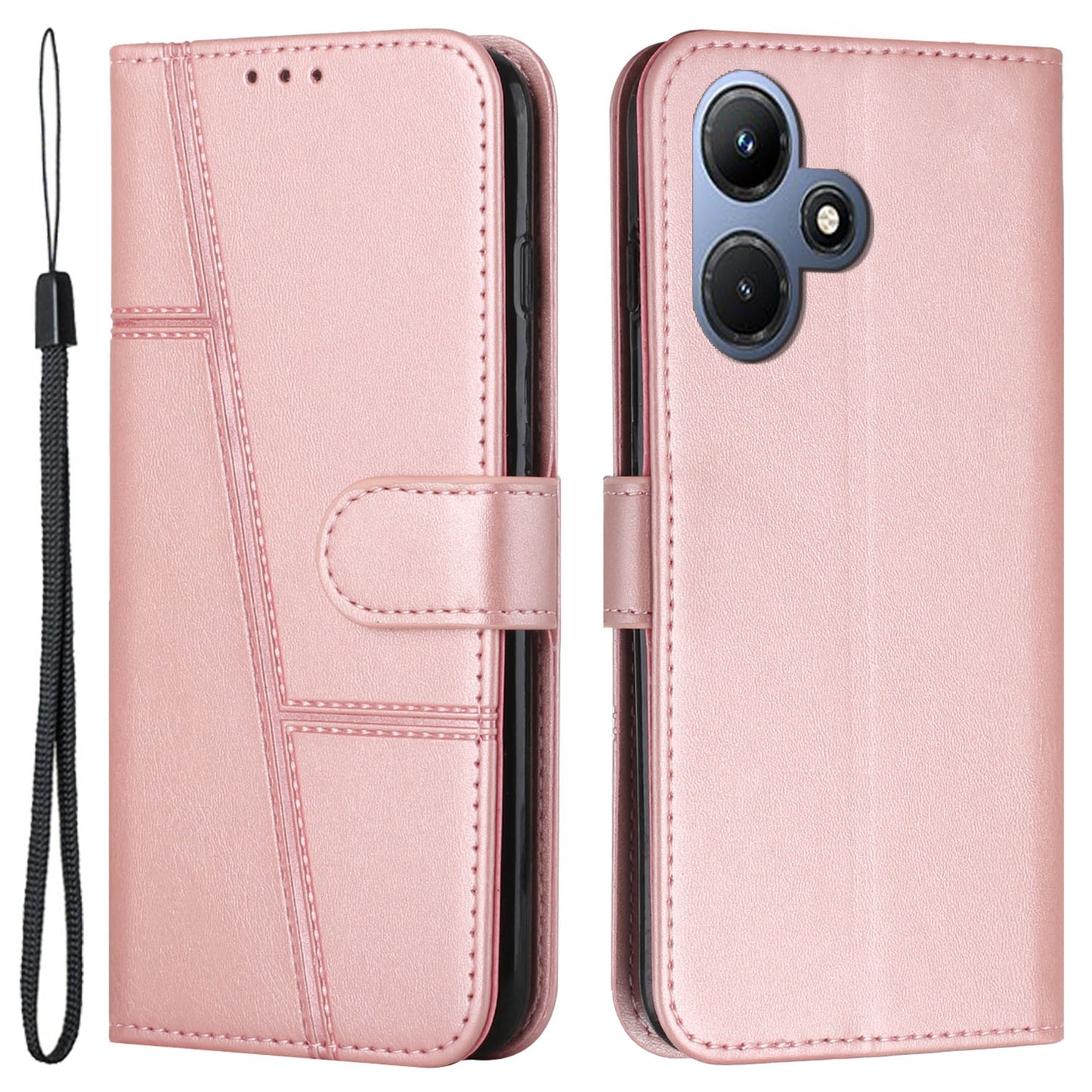 For Infinix Hot 30i Wallet Stand Phone Case Shockproof PU Leather Cell Phone Cover