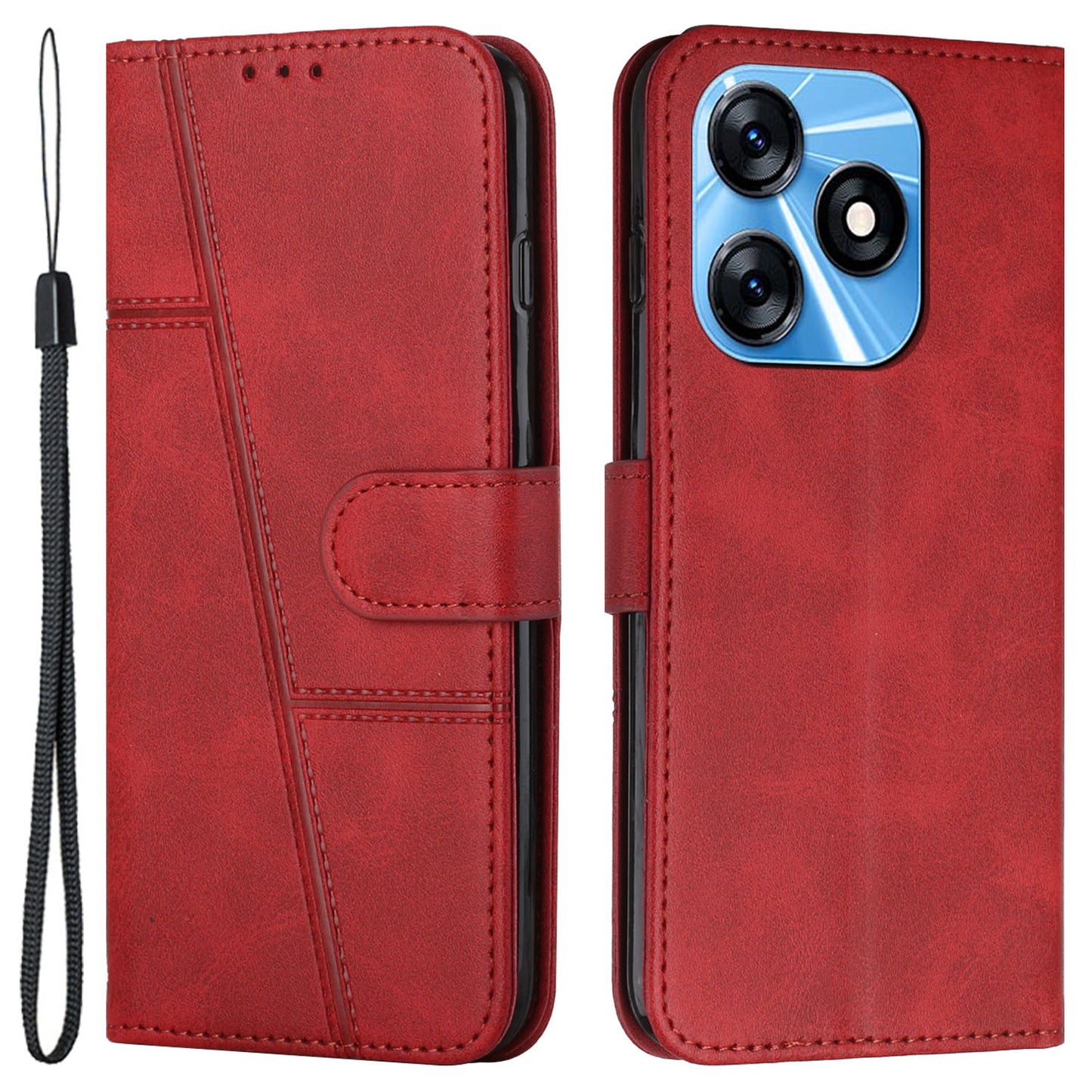 For Tecno Spark 10 4G Wallet Stand Folio Flip Phone Case PU Leather Cell Phone Cover