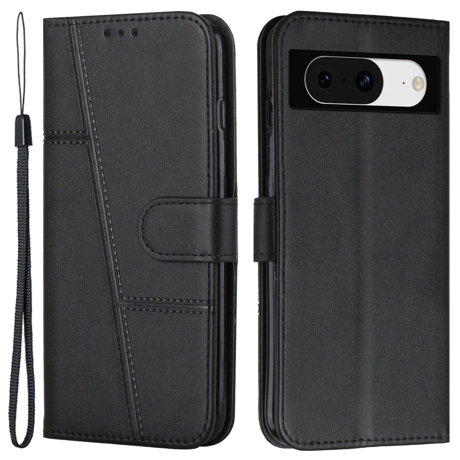 For Google Pixel 8 Wallet Stand Folio Flip Phone Case PU Leather Cell Phone Drop-proof Cover