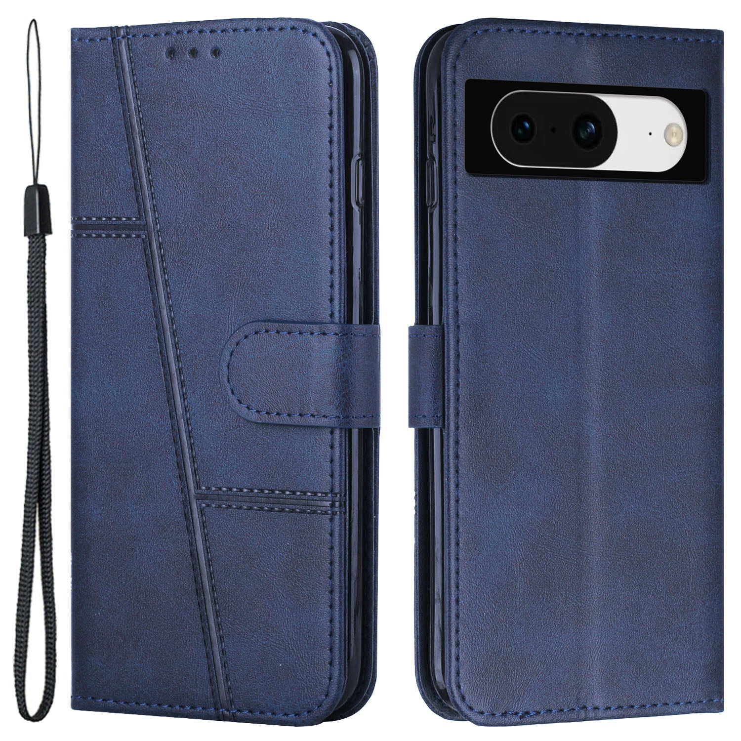 For Google Pixel 8 Wallet Stand Folio Flip Phone Case PU Leather Cell Phone Drop-proof Cover