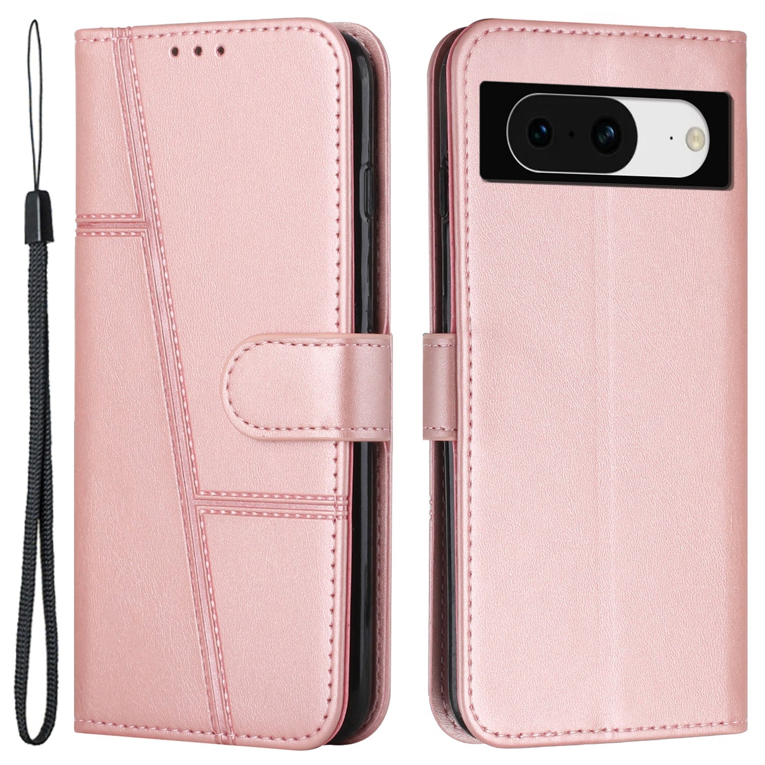 For Google Pixel 8 Wallet Stand Folio Flip Phone Case PU Leather Cell Phone Drop-proof Cover