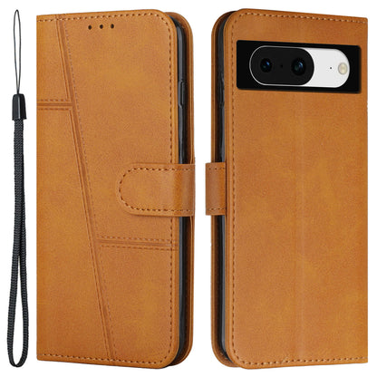 For Google Pixel 8 Wallet Stand Folio Flip Phone Case PU Leather Cell Phone Drop-proof Cover