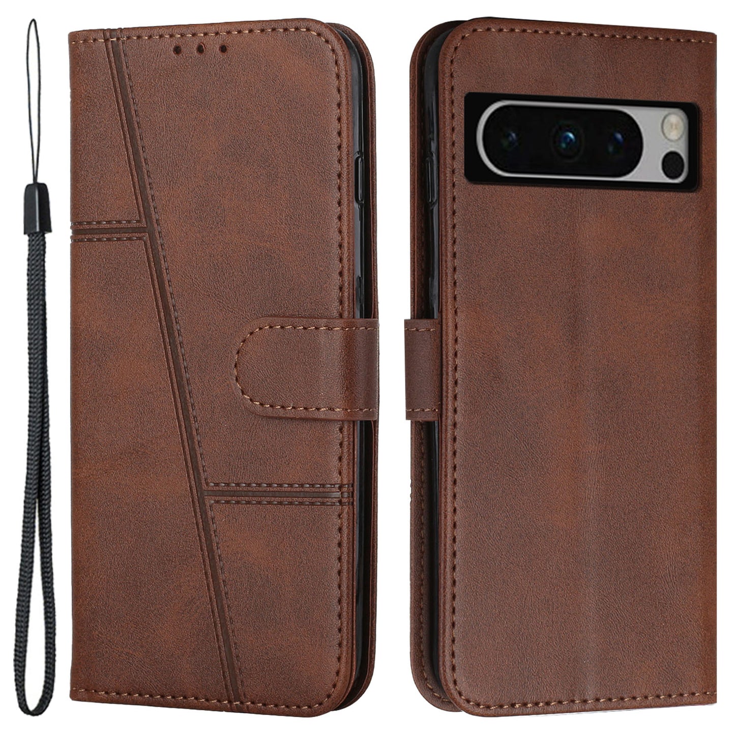 Phone Case for Google Pixel 8 Pro Wallet Stand Folio Flip PU Leather Cell Phone Drop-proof Cover