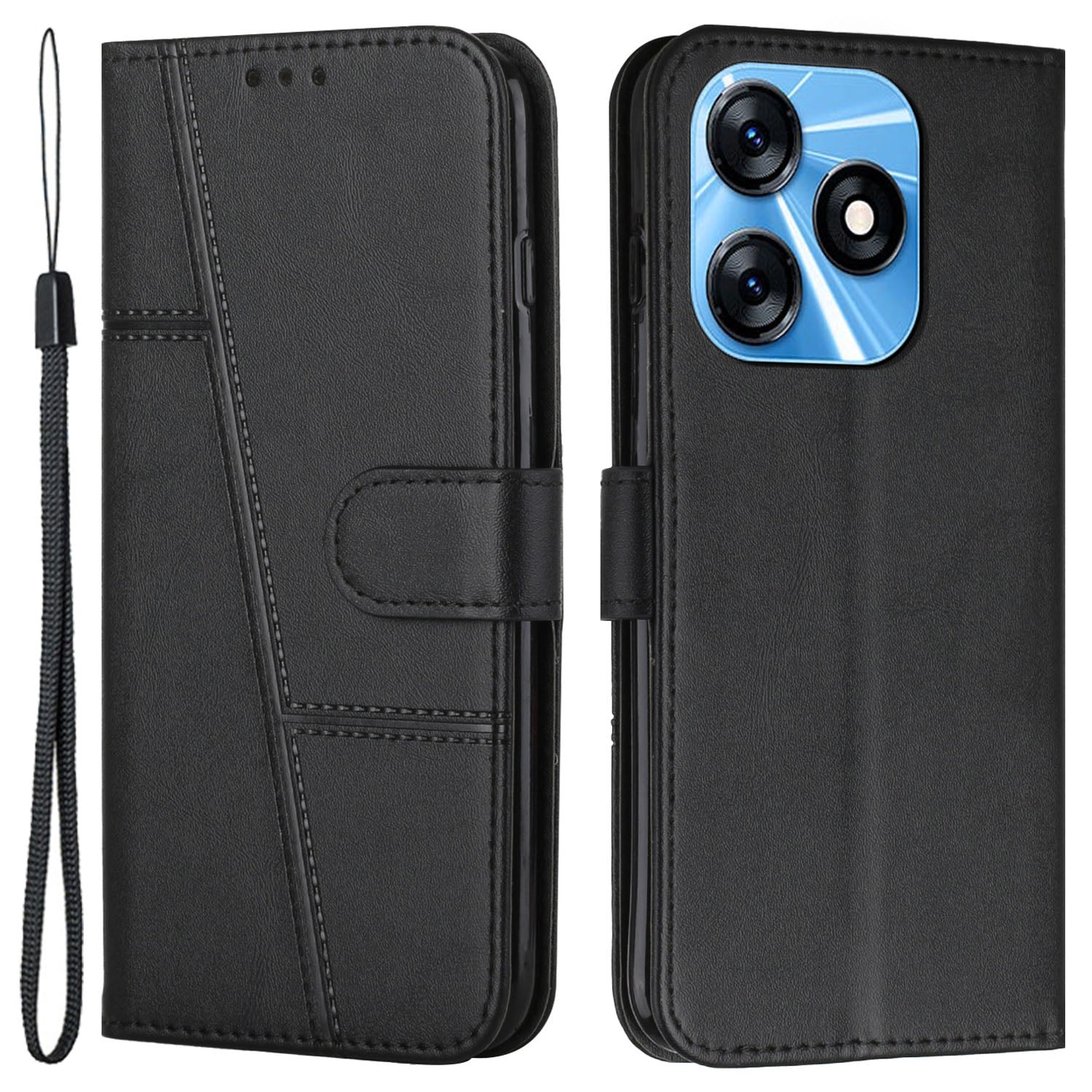 Phone Case for Tecno Spark 10C 4G Wallet Stand Folio Flip PU Leather Anti-scratch Cell Phone Cover