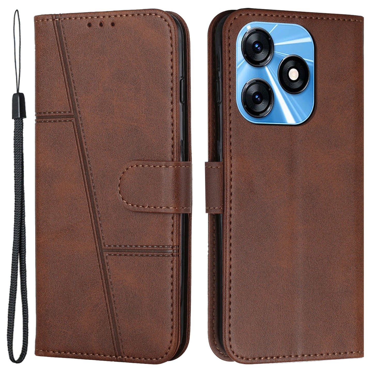 Phone Case for Tecno Spark 10C 4G Wallet Stand Folio Flip PU Leather Anti-scratch Cell Phone Cover