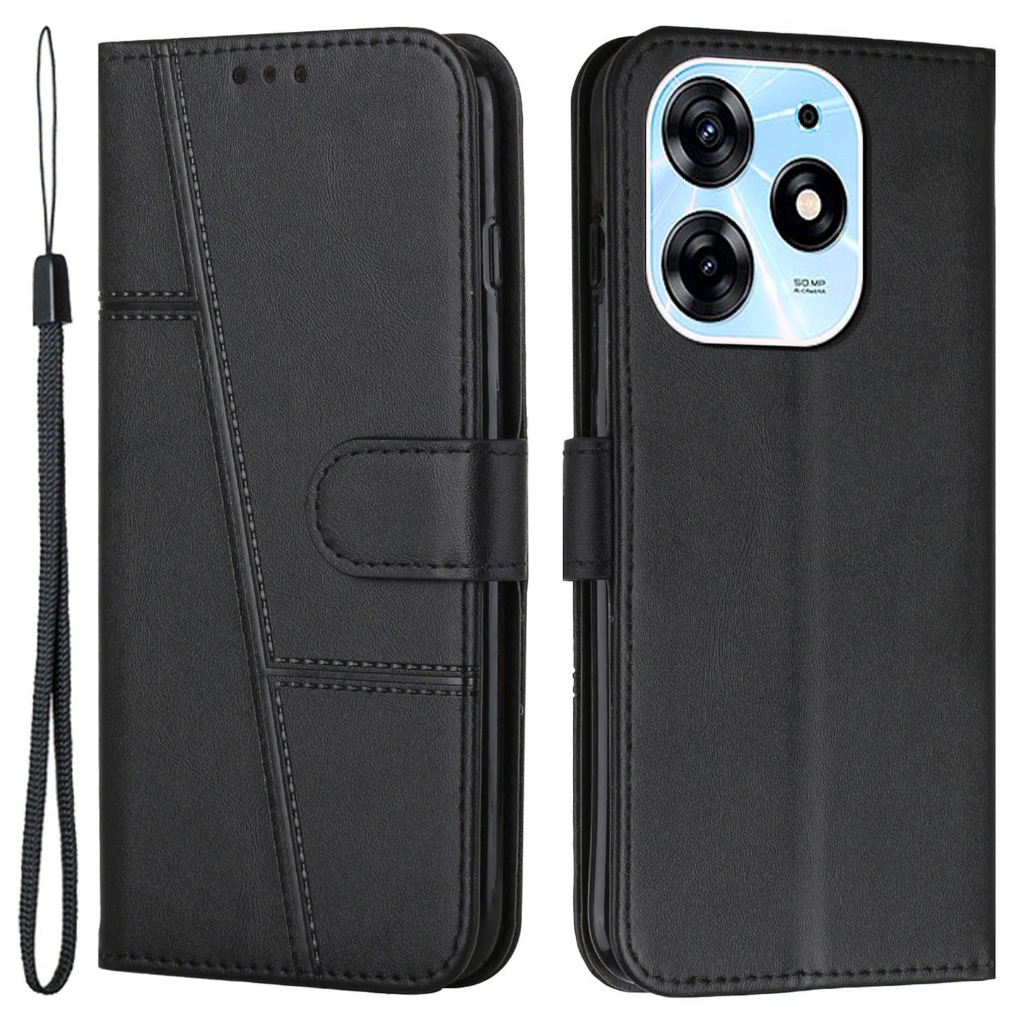 Wallet Stand Case for Tecno Spark 10 Pro Folio Flip PU Leather Cell Phone Drop-proof Cover