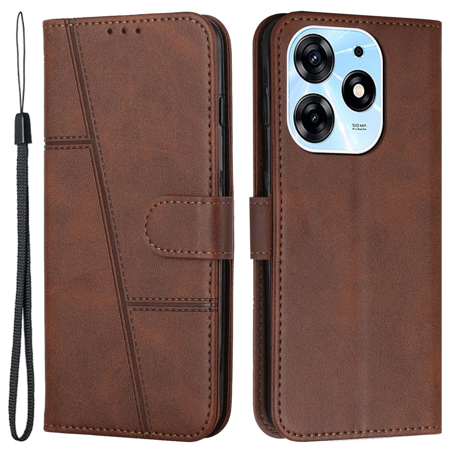 Wallet Stand Case for Tecno Spark 10 Pro Folio Flip PU Leather Cell Phone Drop-proof Cover