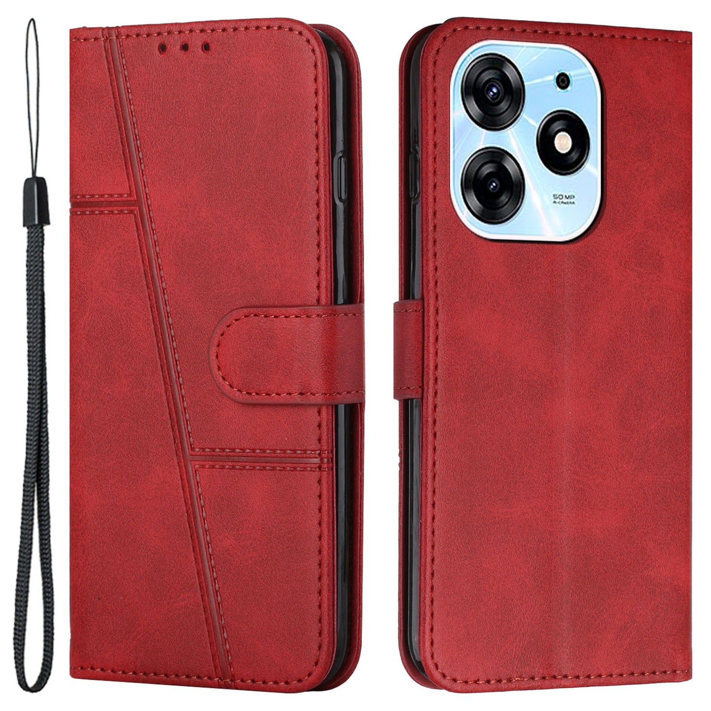 Wallet Stand Case for Tecno Spark 10 Pro Folio Flip PU Leather Cell Phone Drop-proof Cover