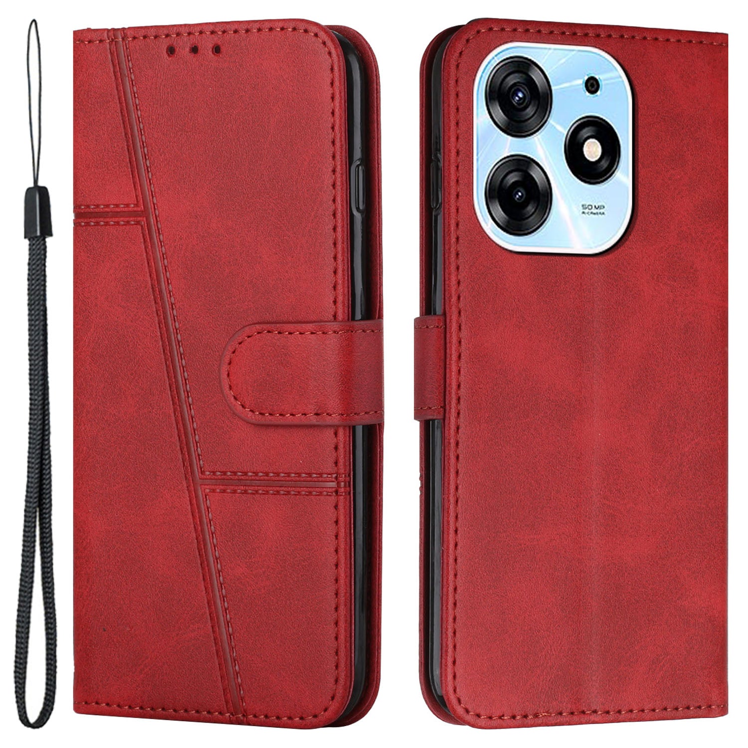 Wallet Stand Case for Tecno Spark 10 Pro Folio Flip PU Leather Cell Phone Drop-proof Cover