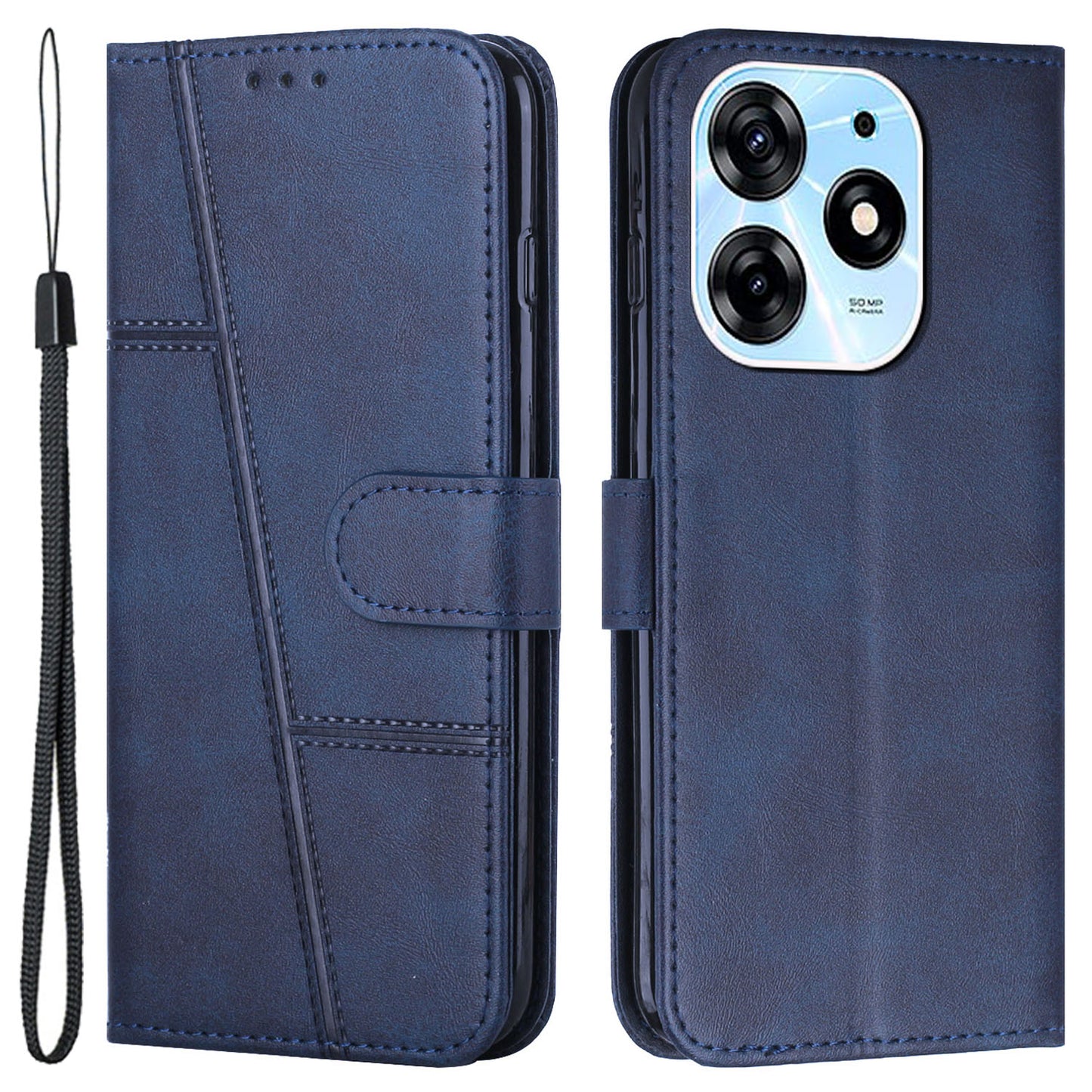 Wallet Stand Case for Tecno Spark 10 Pro Folio Flip PU Leather Cell Phone Drop-proof Cover