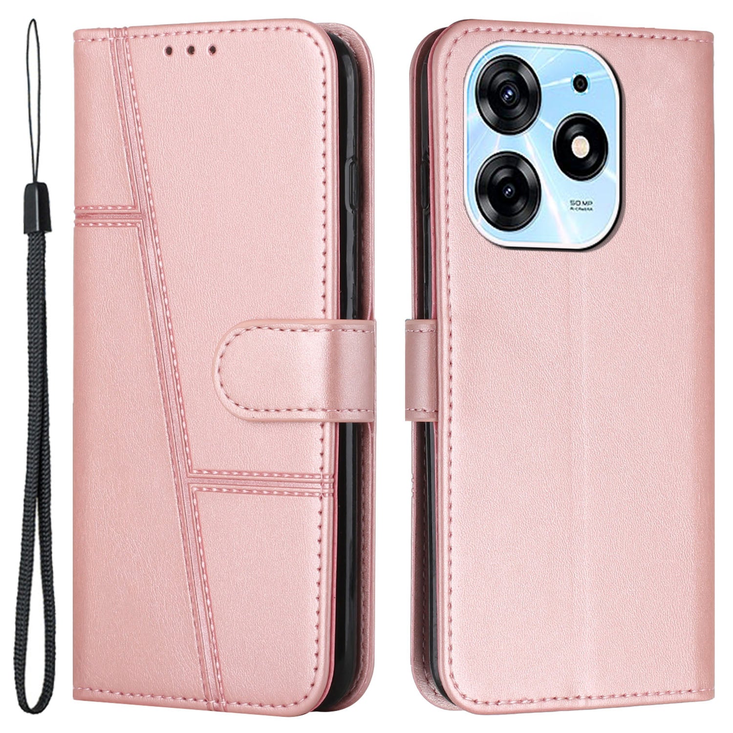 Wallet Stand Case for Tecno Spark 10 Pro Folio Flip PU Leather Cell Phone Drop-proof Cover