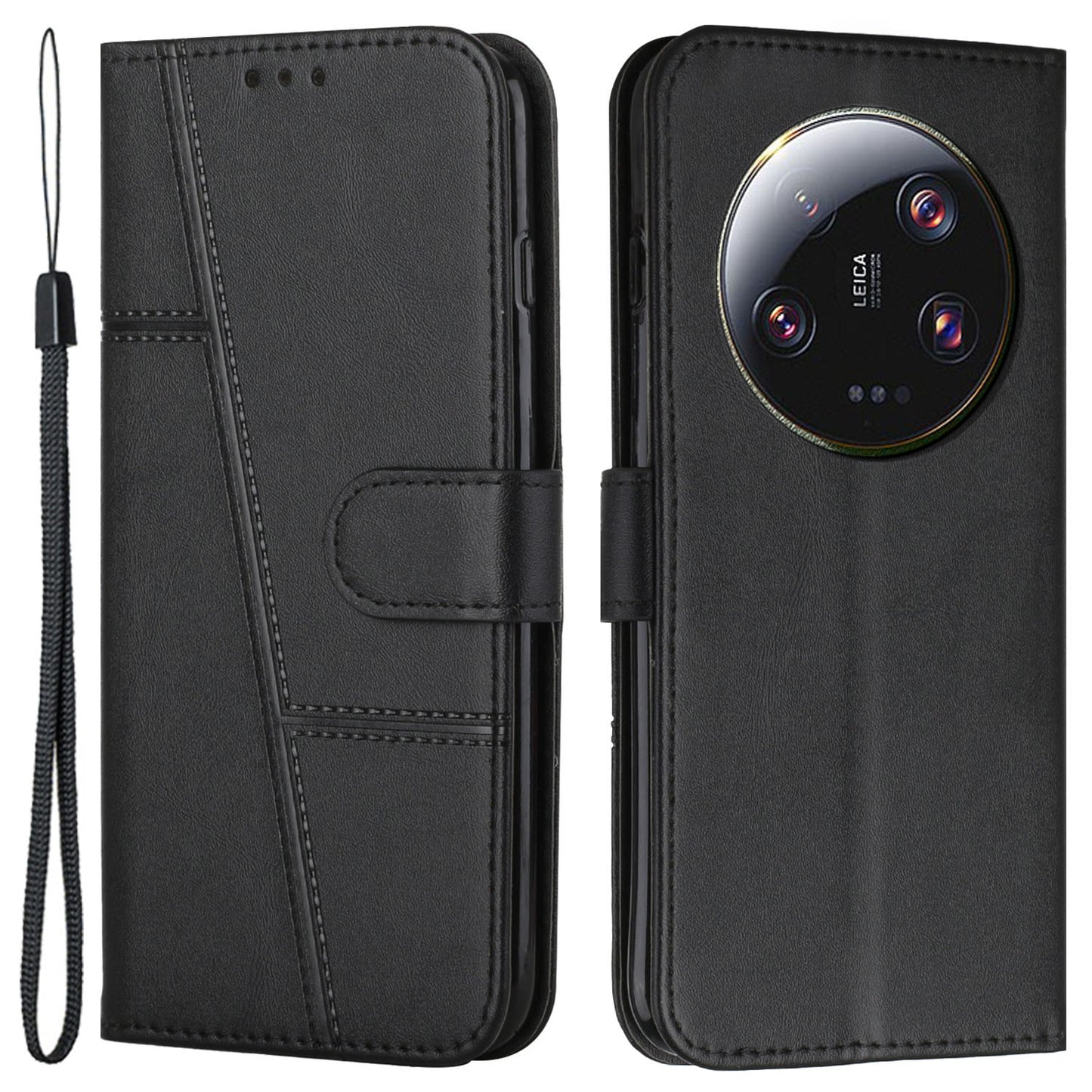 Wallet Stand Case for Xiaomi 13 Ultra Magnetic Clasp Folio Flip PU Leather Cell Phone Drop-proof Cover