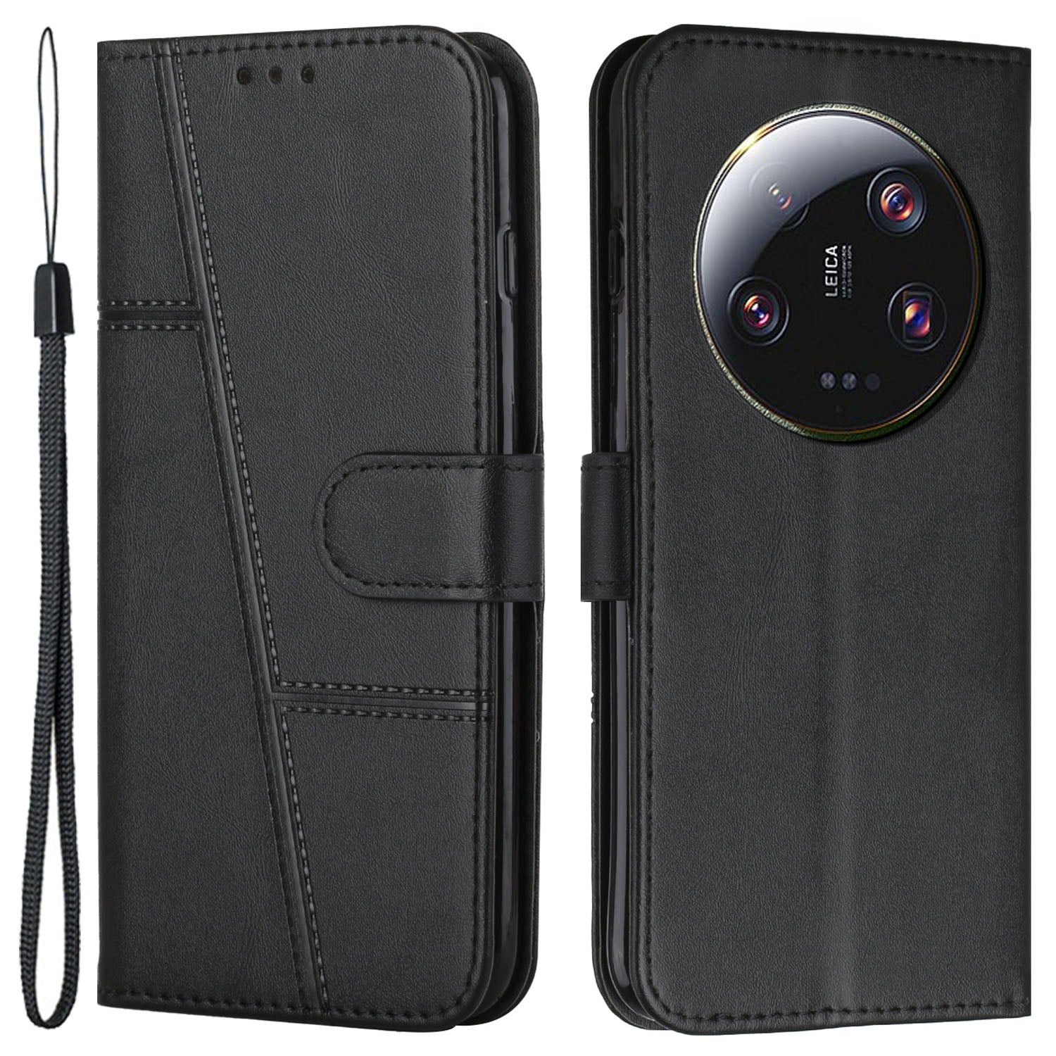 Wallet Stand Case for Xiaomi 13 Ultra Magnetic Clasp Folio Flip PU Leather Cell Phone Drop-proof Cover